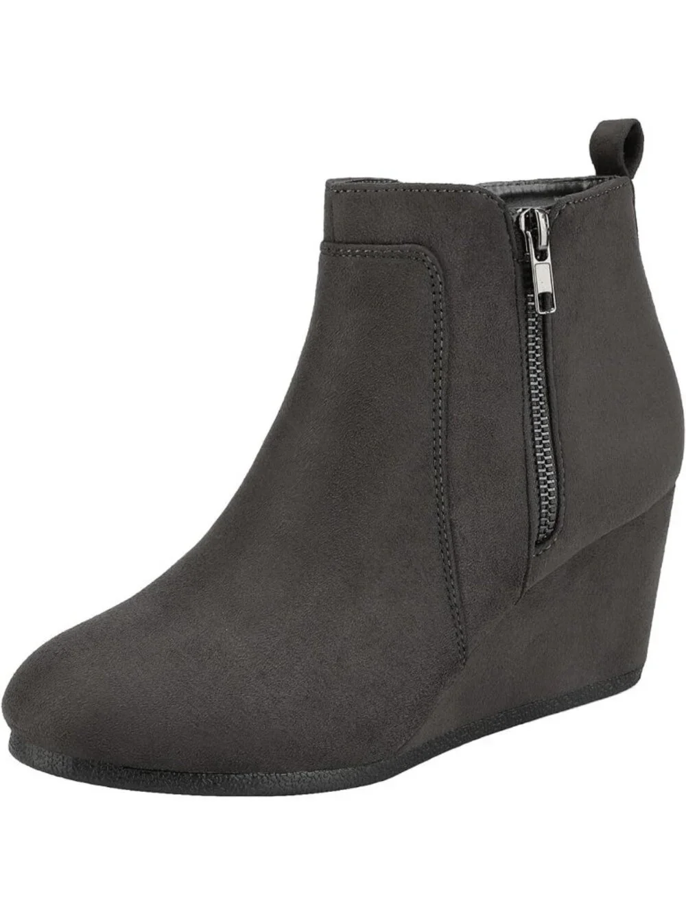 Chic Suede Low Wedge Ankle Boots for Women - Stylish & Comfortable Footwear